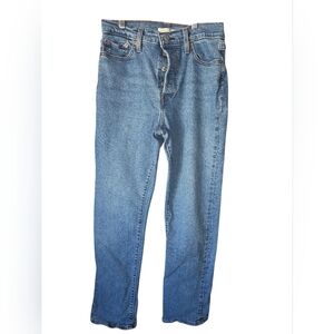 Levi's Wedgie Straight Blue -Jeans Button Fly Classic 5 Pocket Design High Rise